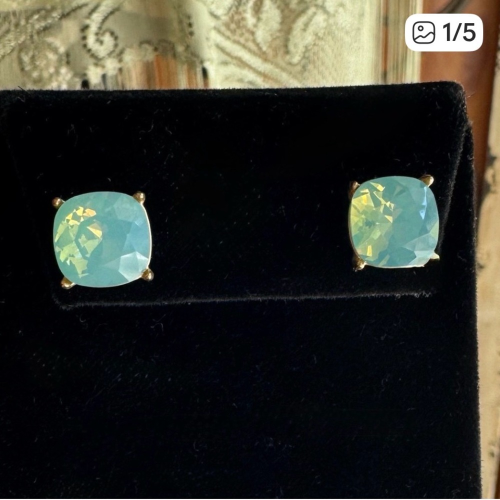 18k Gold Sea Foam Glass Spartina 449 Sea la Vie Be Marry/Something Blue Earrings